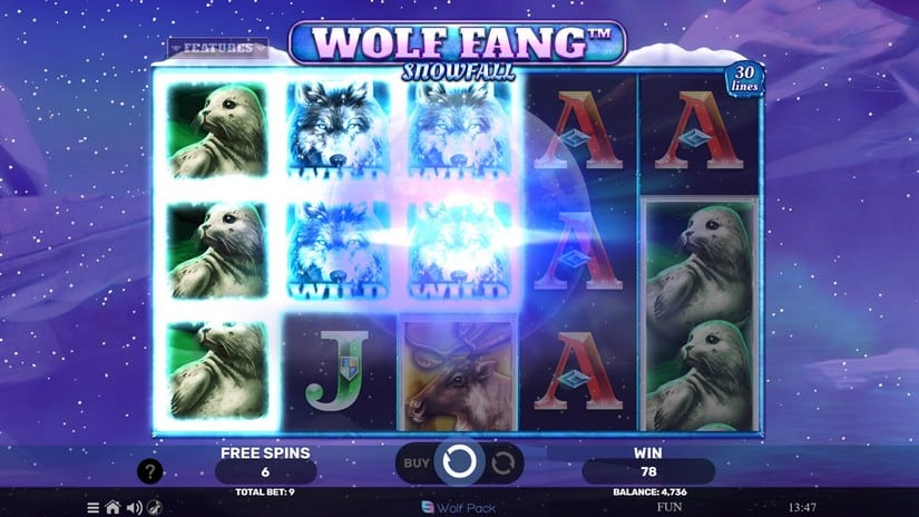 Wolf Fang Snowfall slot screen 3
