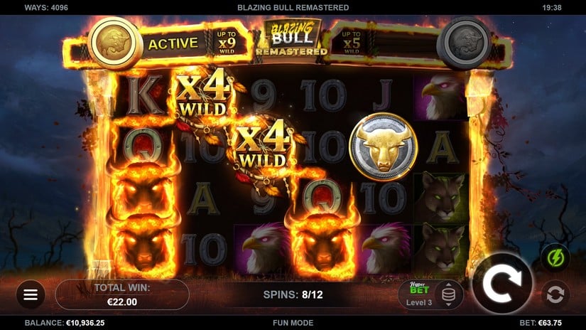 Blazing Bull Remastered slot screen 5