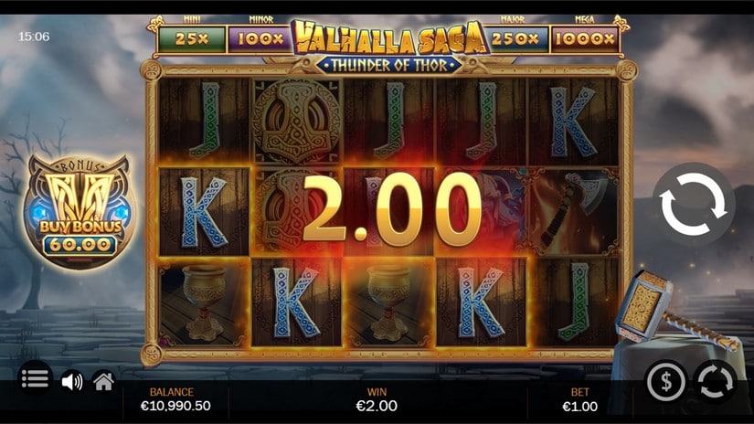Valhalla Saga Thunder of Thor slot screen 2