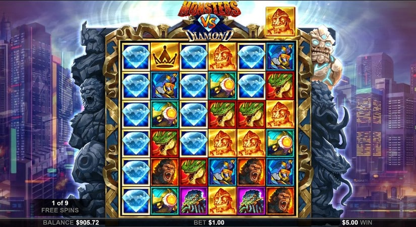 Monsters Vs Diamonds slot screen 7