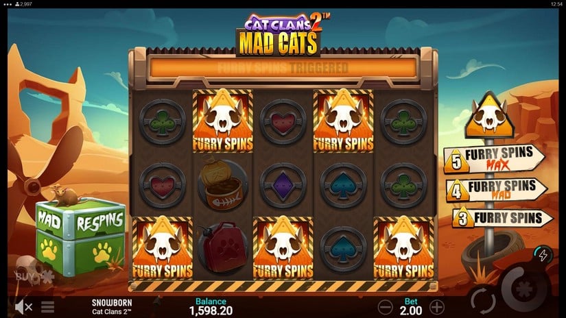 Cat Clans 2 Mad Cats slot screen 2