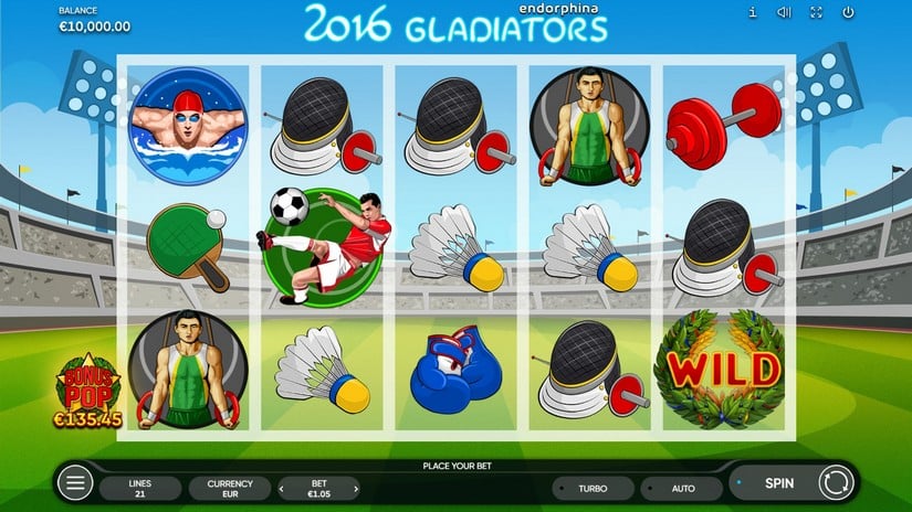 2016 Gladiators slot screen 1