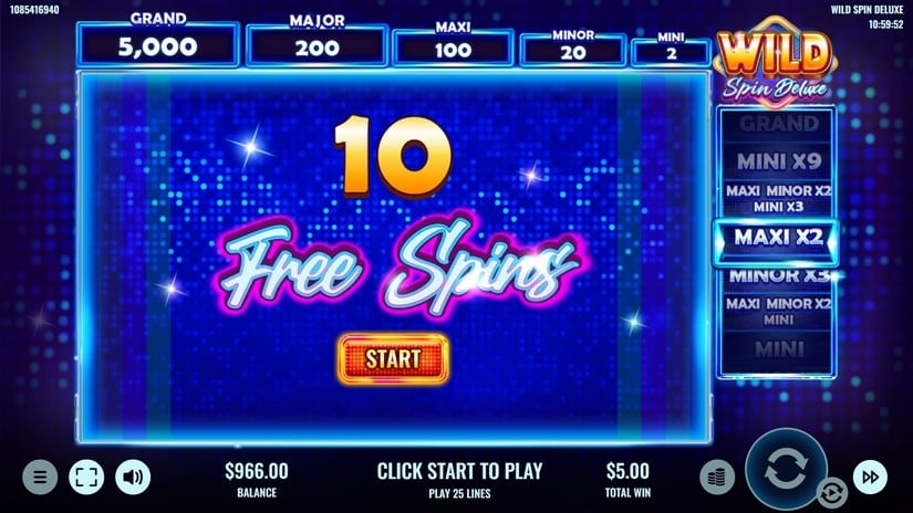 Wild Spin Deluxe slot screen 3