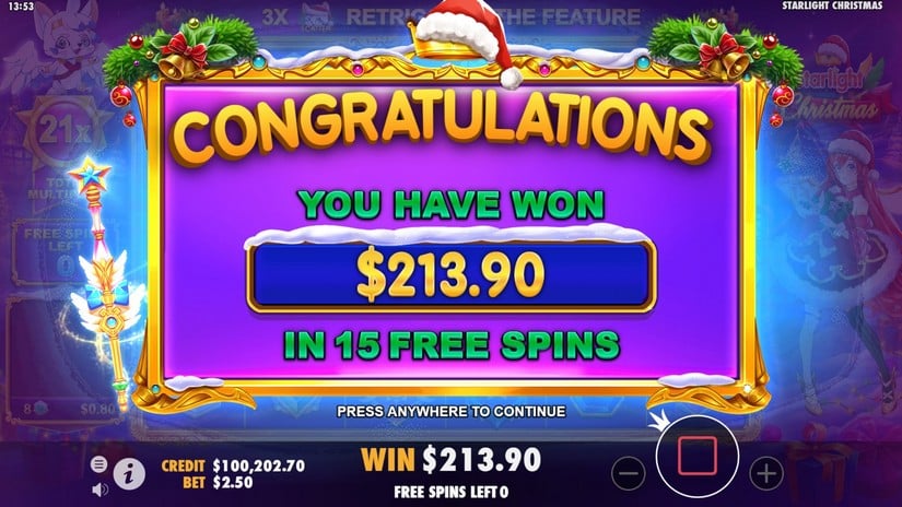 Starlight Christmas slot screen 8