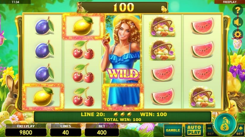 Lady Fruits 40 Easter slot screen 3