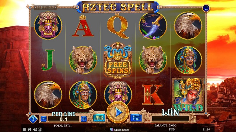 Aztec Spell 10 Lines slot screen 1