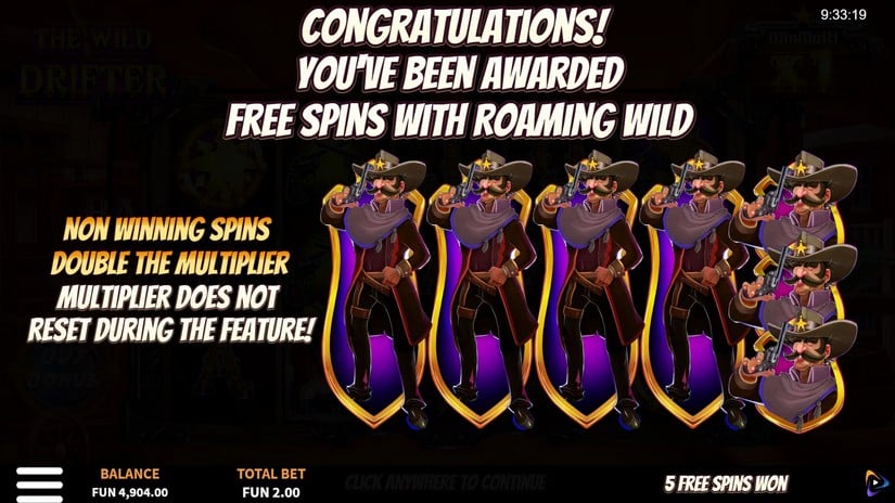 The Wild Drifter slot screen 2