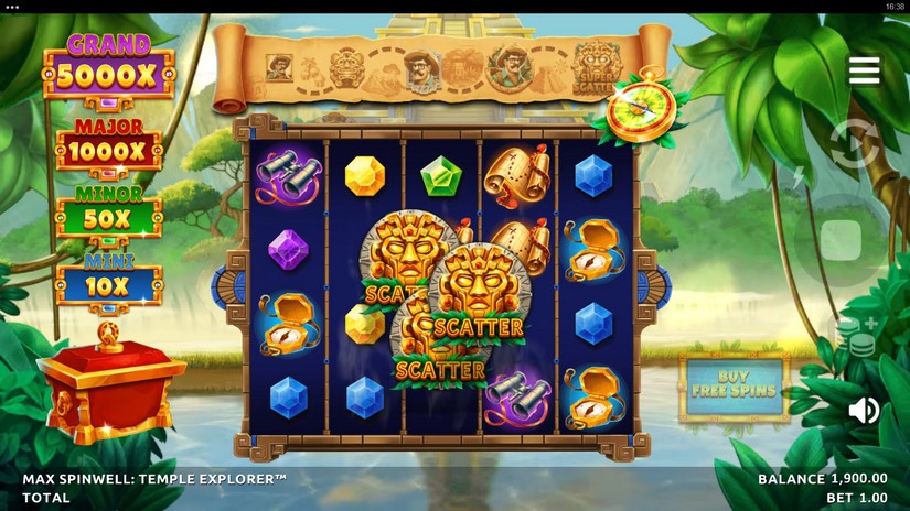 Max Spinwell Temple Explorer slot screen 2