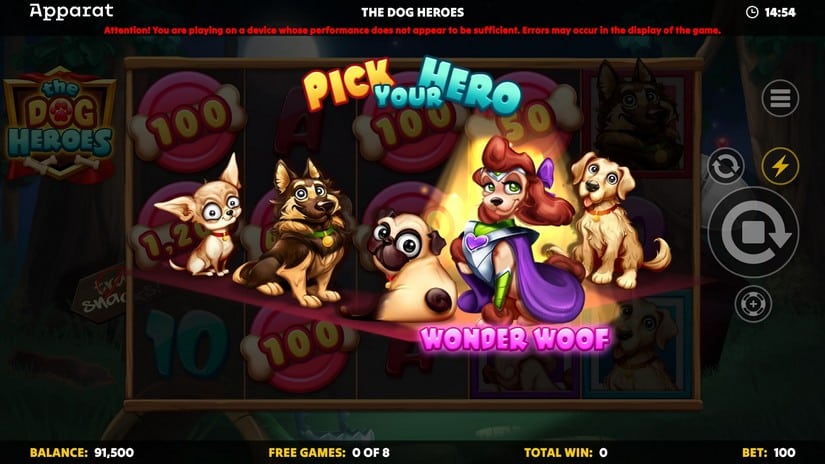 The Dog Heroes slot screen 3