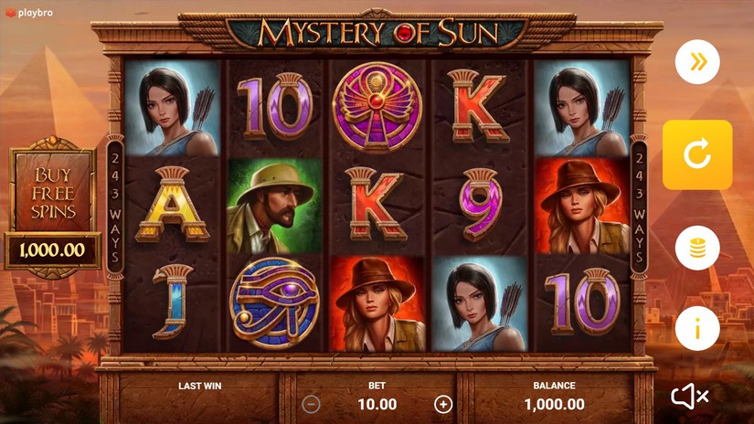 Mystery of Sun slot screen 1