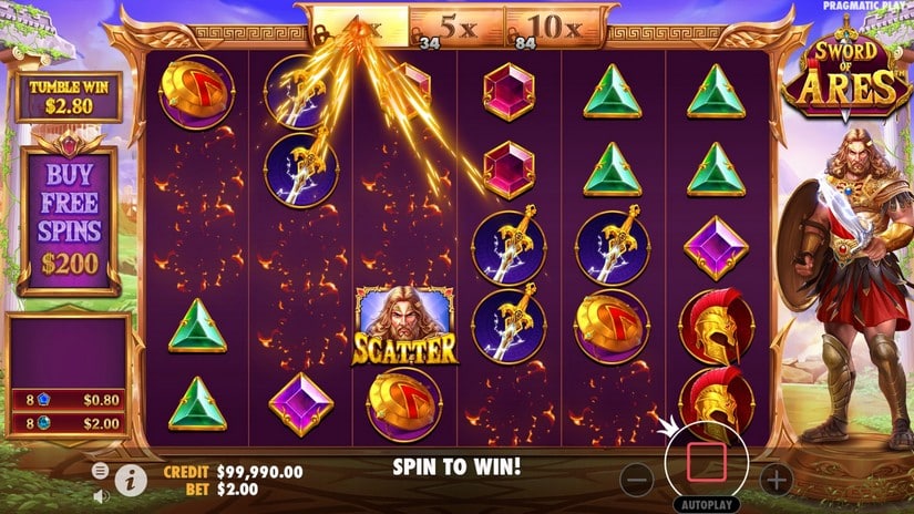 Sword of Ares slot screen 2