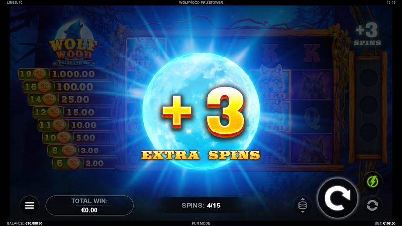 WolfWood PrizeTower slot screen 4