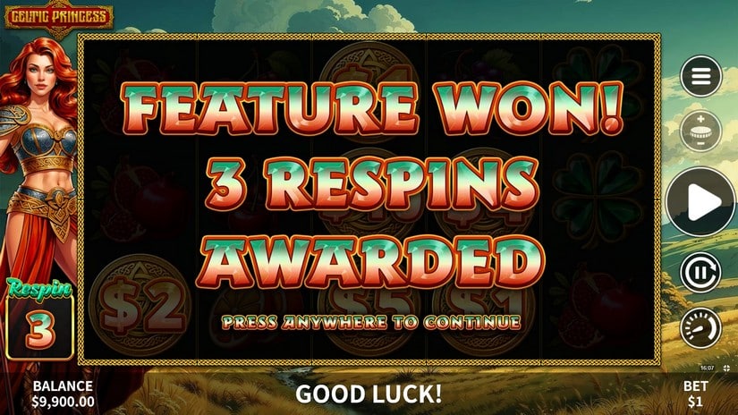 Celtic Princess slot screen 3