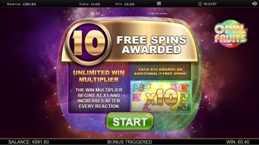 Opal Fruits slot screen 5