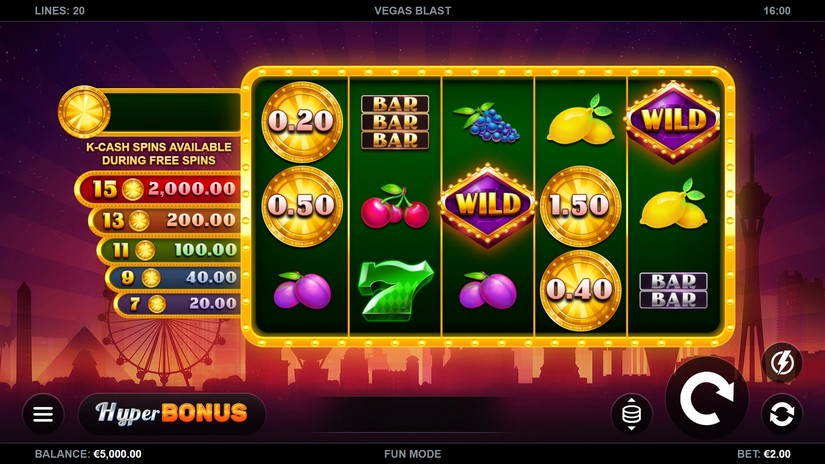 Vegas Blast slot screen 1
