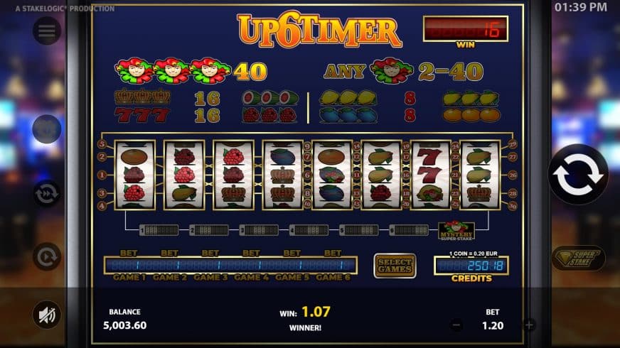 Up6Timer slot screen 3