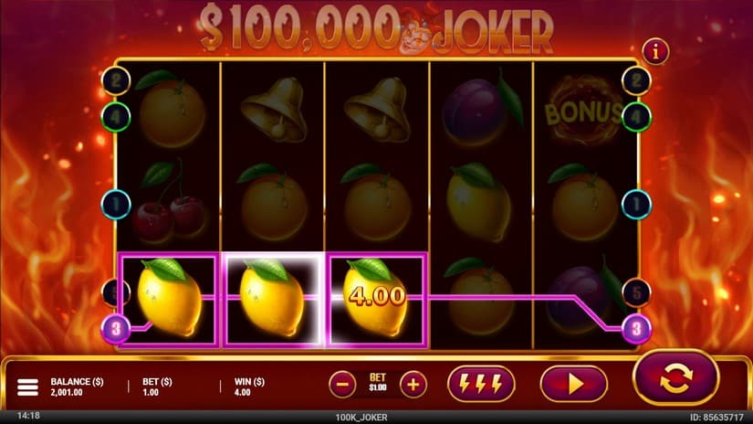 100k Joker slot screen 2