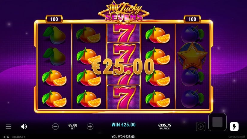 100 Lucky Sevens slot screen 4