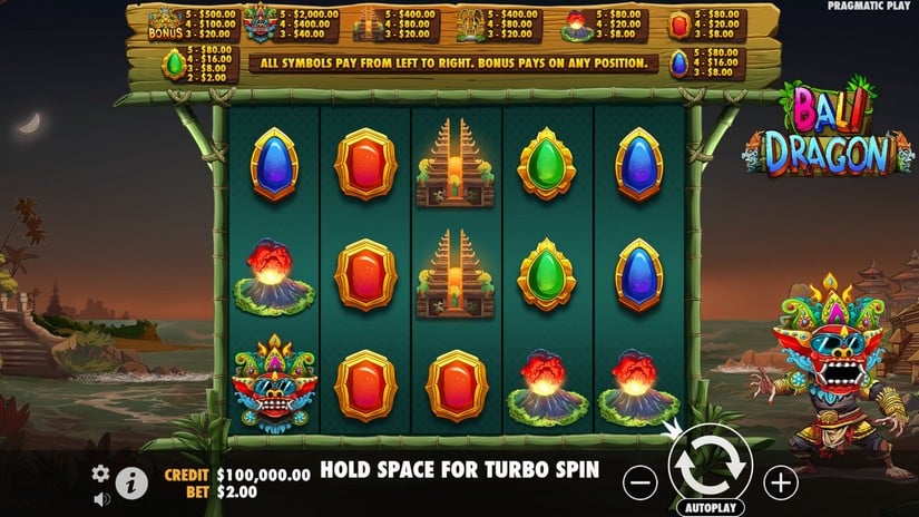 Bali Dragon slot screen 1