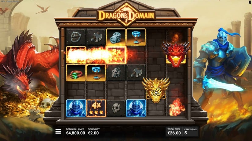 Dragon’s Domain slot screen 6