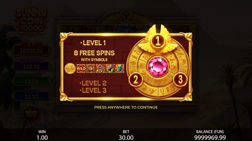Sunny Coin 10000: Hold The Spin slot screen 3