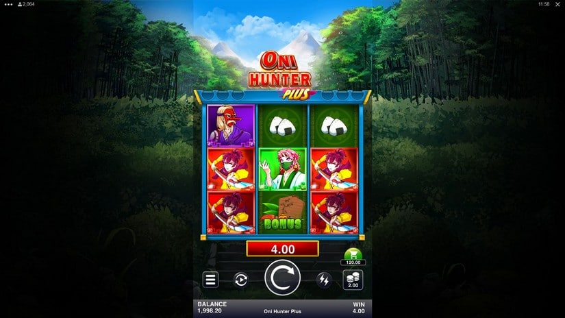 Oni Hunter Plus slot screen 2
