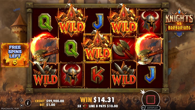 Knights vs Barbarians slot screen 5