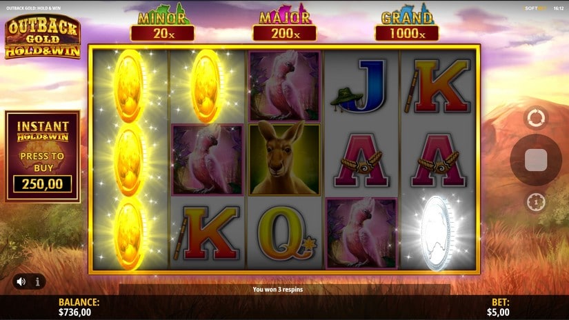 Outback Gold: Hold & Win slot screen 3