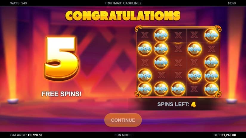 Fruit Max Cashlinez slot screen 4