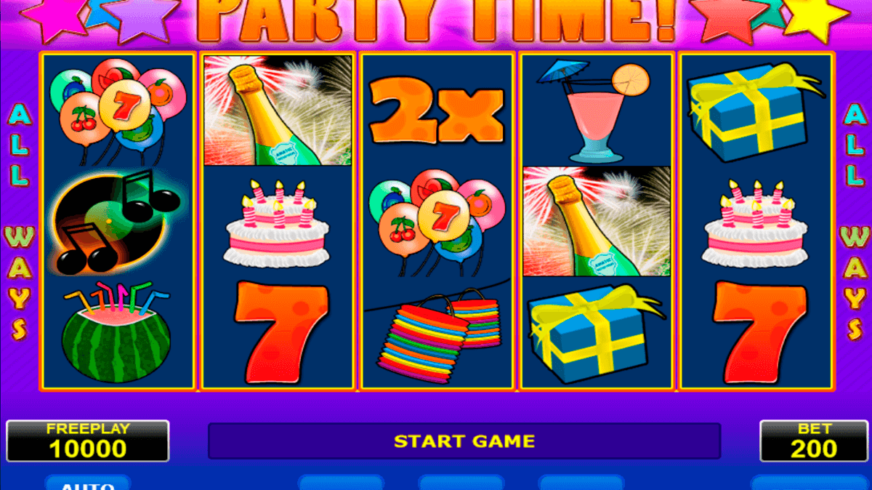 Party Time slot screen 1