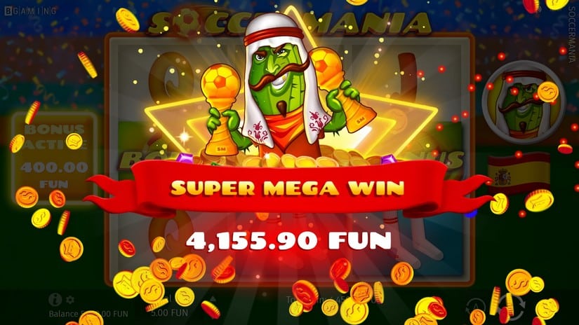 Soccermania slot screen 8