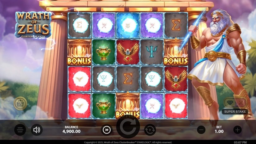 Wrath of Zeus ClusterBreaker slot screen 2