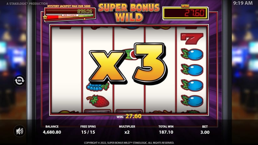 Super Bonus Wild slot screen 6