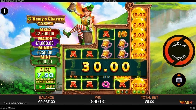 Gold Hit: O’Reilly’s Charms slot screen 4