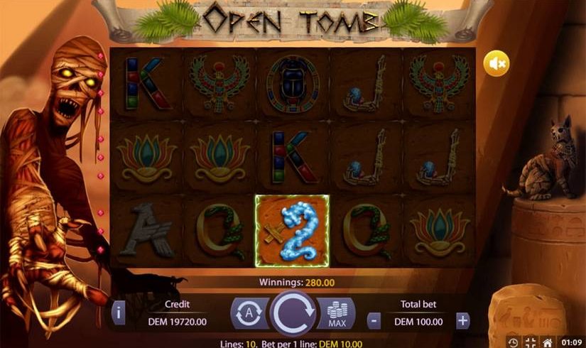 Open Tomb slot screen 2
