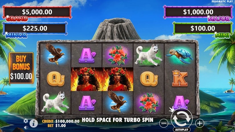 Volcano Goddess slot screen 1