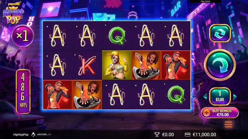 HipHopPop slot screen 1