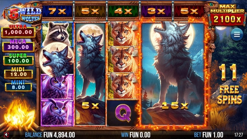 5 Wild Wolves slot screen 5