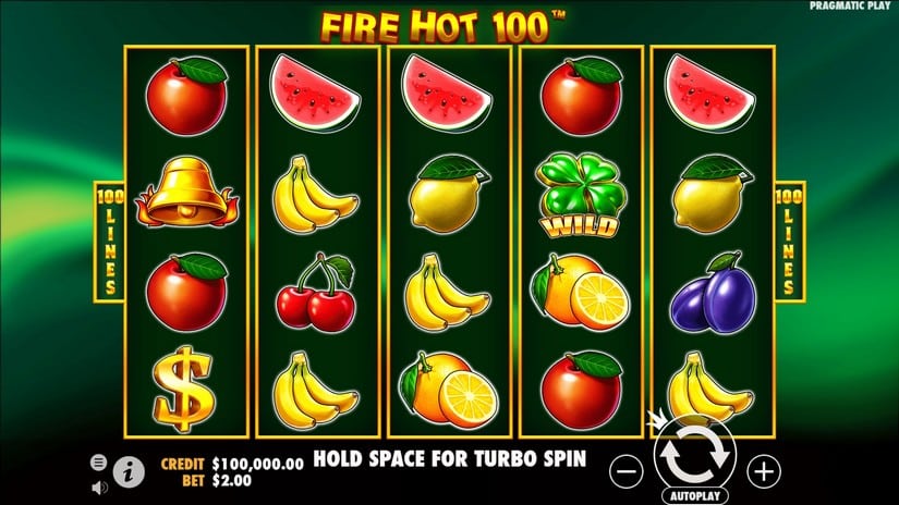 Fire Hot 100 slot screen 1