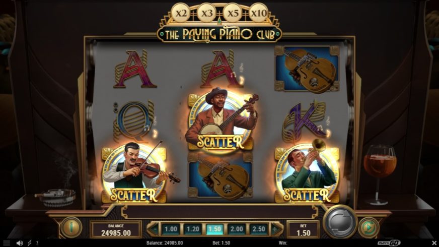 The Paying Piano Club slot screen 2