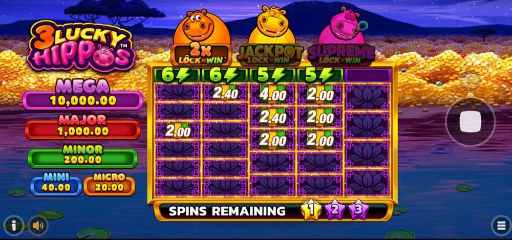 3 Lucky HIppos demo slot