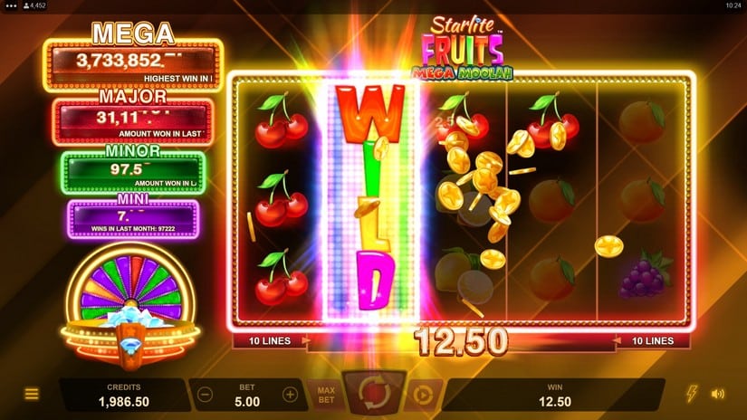 Starlite Fruits Mega Moolah slot screen 3
