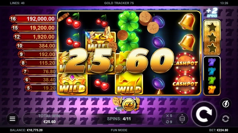 Gold Tracker 7s slot screen 4