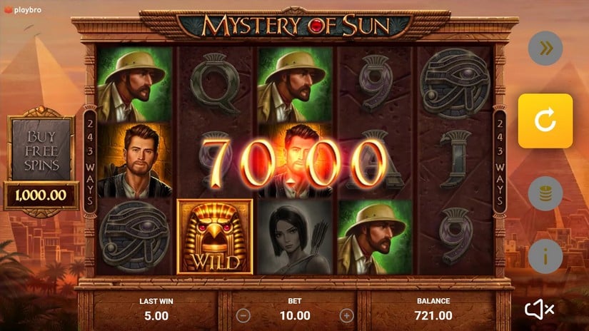 Mystery of Sun slot screen 2