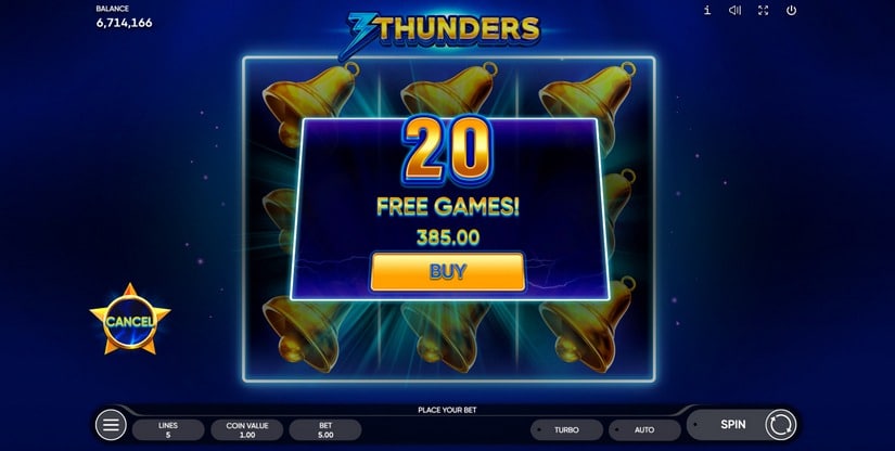 3 Thunders slot screen 3