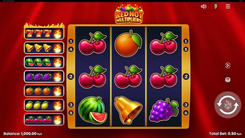 Red Hot Multipliers slot screen 1