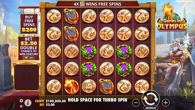 Games in Olympus slot screen 1