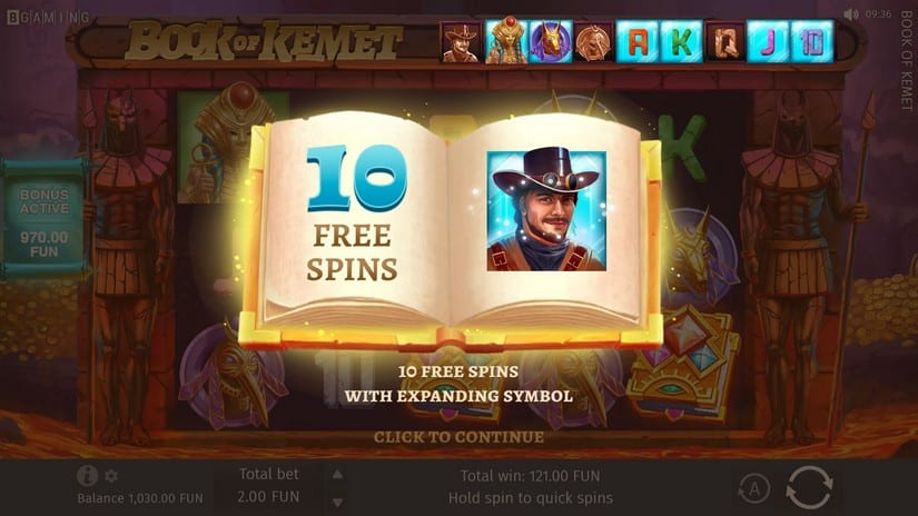 Book of Kemet slot screen 3