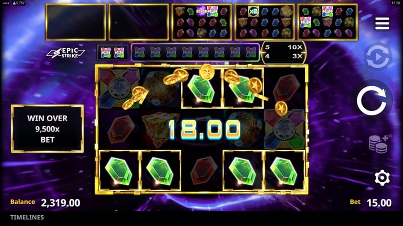 Timelines slot screen 2