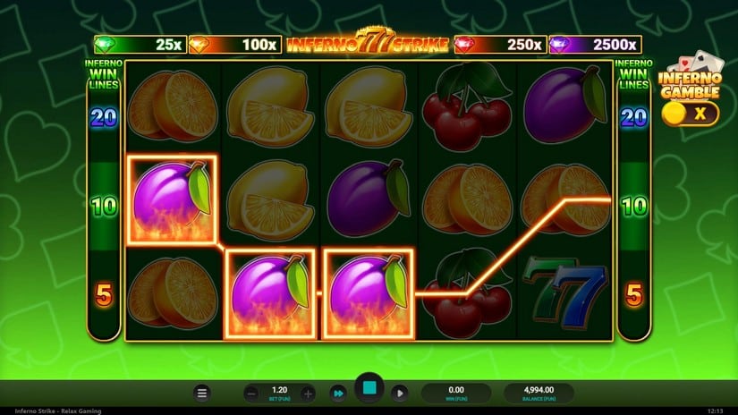 Inferno Strike slot screen 2